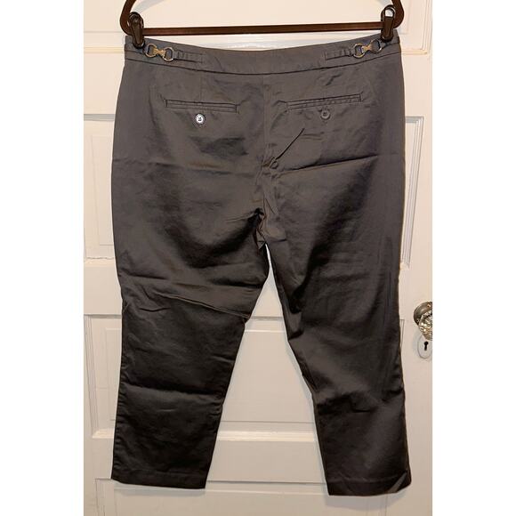 New York & Company Womens Cropped Pants Size 12 (32x23) Dark Gray Straight Leg - Picture 2 of 12